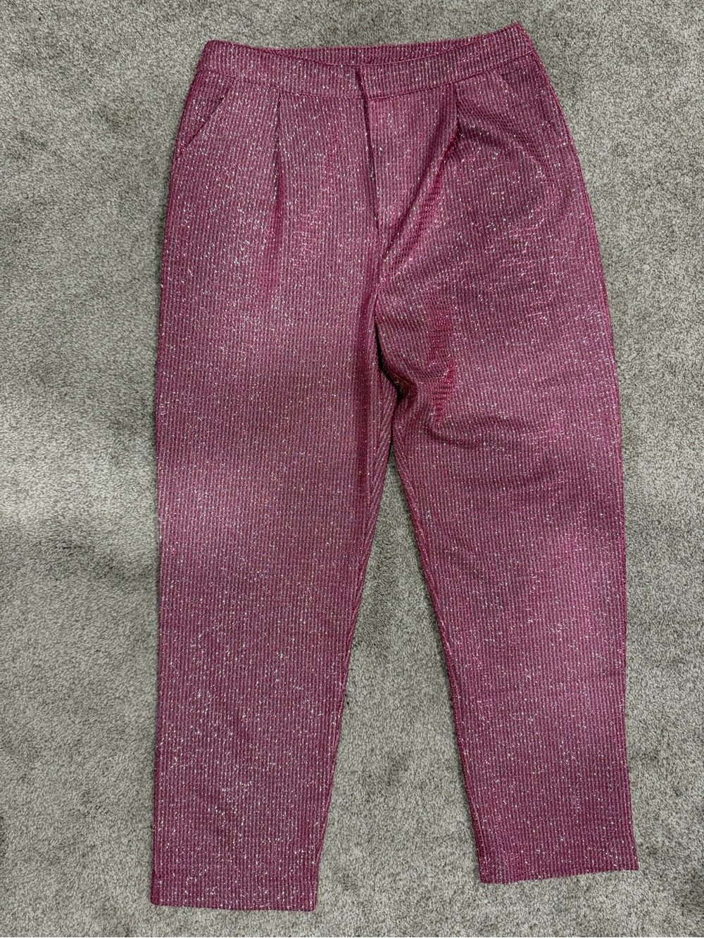 Sans Souci pink Metallic glitter Ribbed Trousers